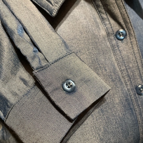 Indigo Rose Women's Blue Button Down Long Sleeve Shirt, Size M - Picture 7 of 7